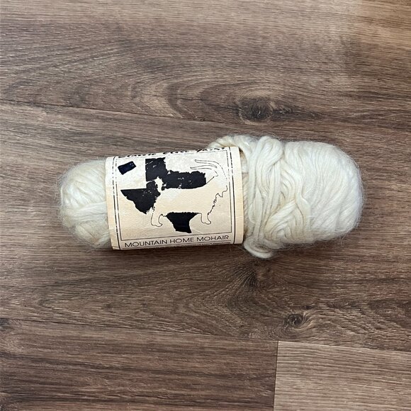 Vintage Mohair Natural Fiber Hand Spun Ivory Heavy Yarn- Mountain Home Mohair - Picture 10 of 11